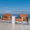 GDFStudio Edward Coral Outdoor Aluminum Club Chairs and Side Table Set with Cushions